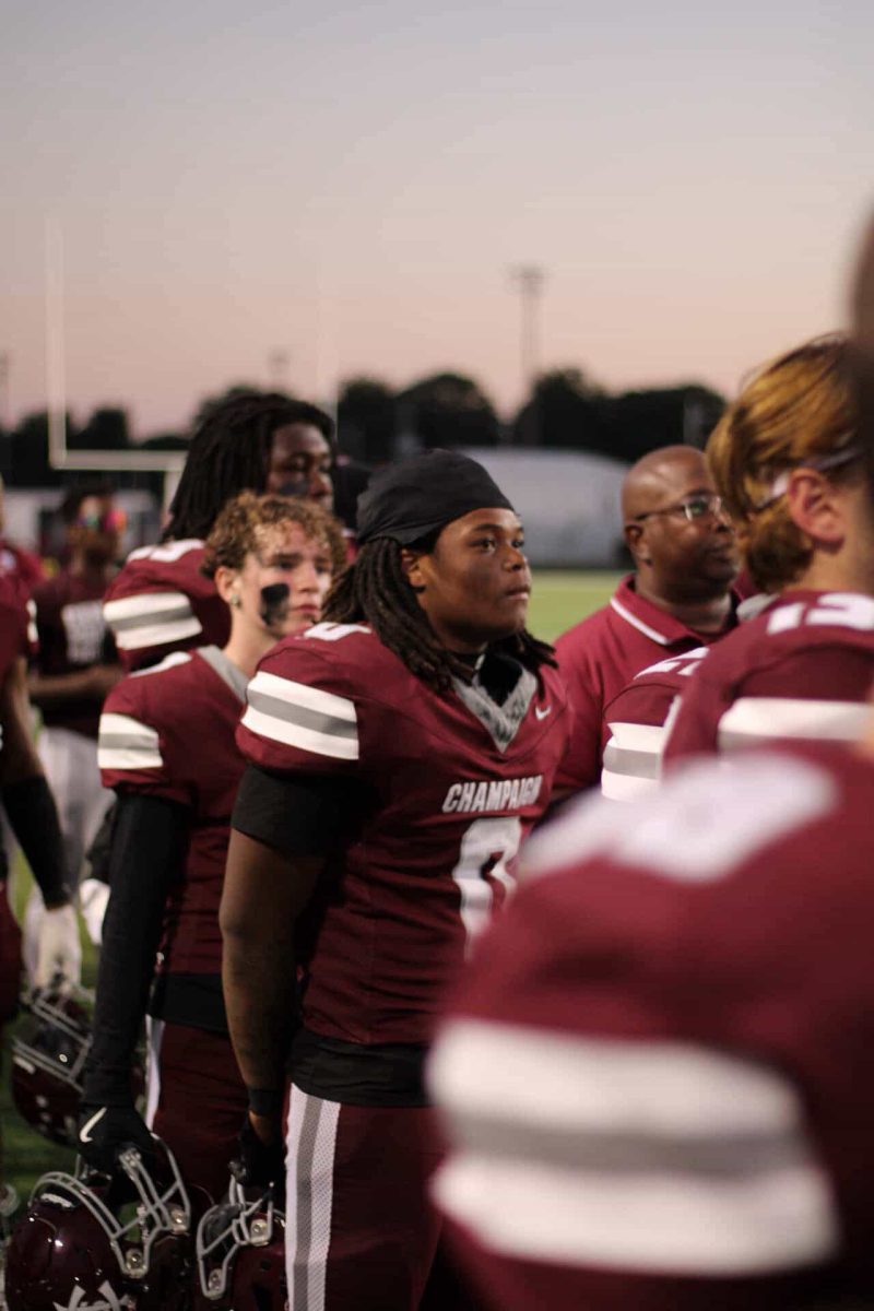 Ziyir Aker intensely watching the football game against Richwood