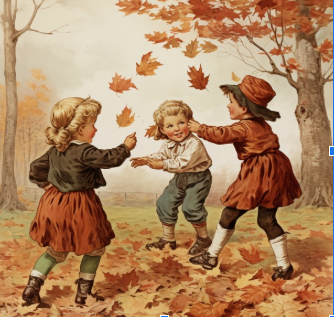 Children Playing Fall Leaves Art/PublicDomianPictures.net/Linnaea Mallette/Creative Commons License