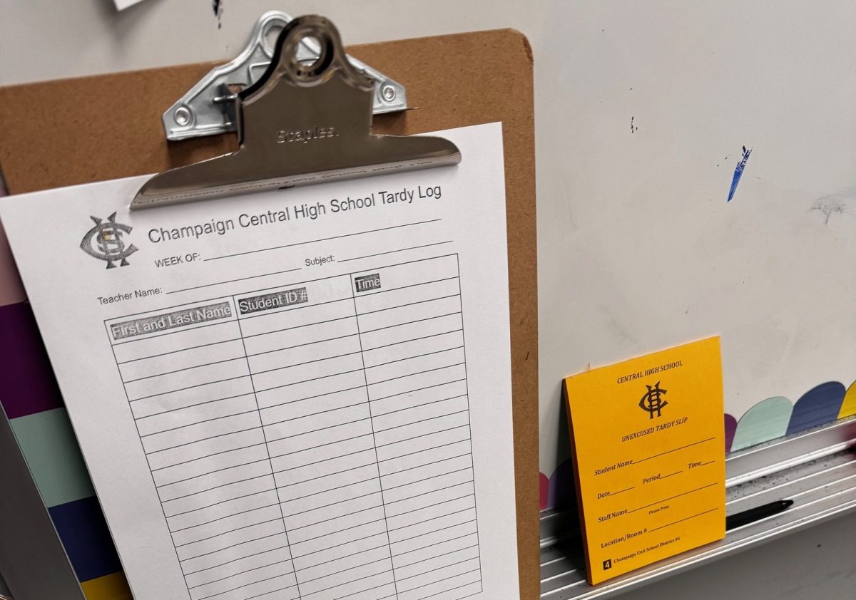 The new tardy clipboard next to the old orange tardy passes. Taken by Christopher Kota.


