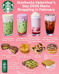 Photograph of the New Valentine's Day Menu at Starbucks 2026. User snackolater. Instagram. Fair Use.