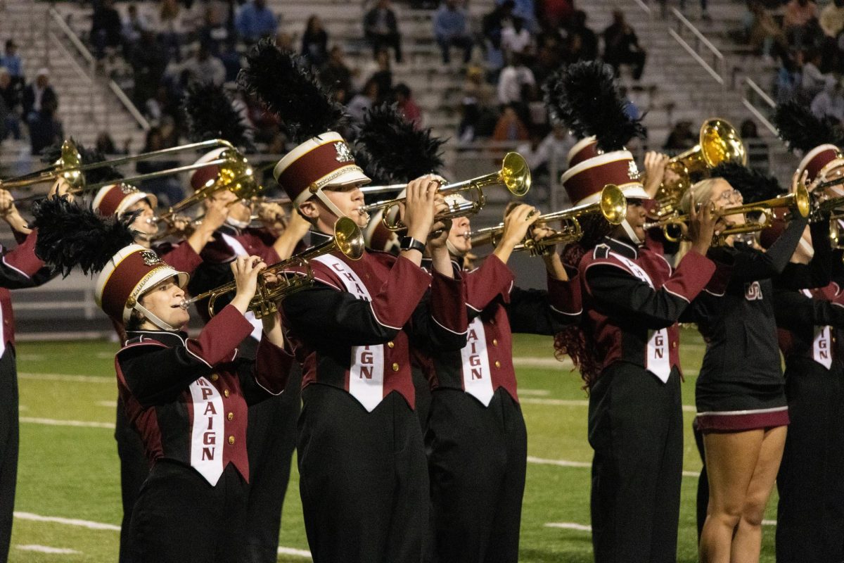 The trumpet section during the first Central Vs Centennial game of 2025 taken by Adam Edwards